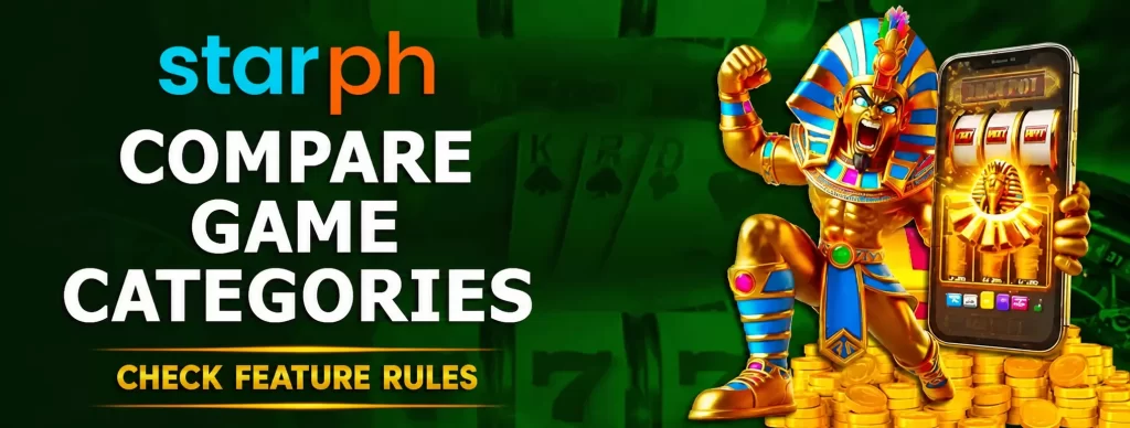 starph game category comparison and feature rules card