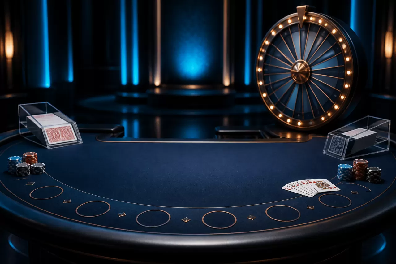 starph live casino guide with an empty card table and wheel