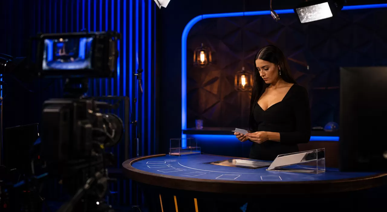 starph live studio preparation with an adult host and camera equipment