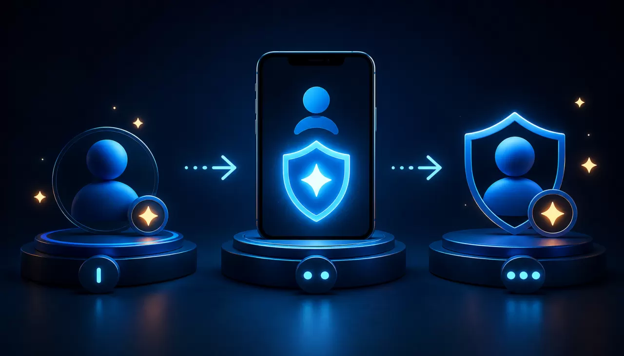 starph registration security steps shown with a mobile profile shield